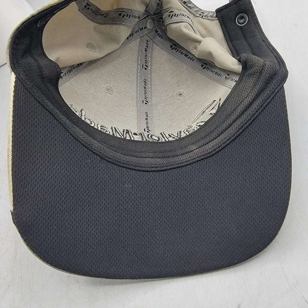 TaylorMade Hat Cap Strap Back Mens Adjustable White Golf Hat Casual Athletic
